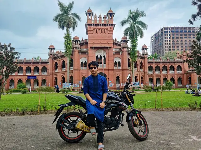 Naim Bin Hasan at Curzon Hall, the landmark red-brick building of the University of Dhaka.