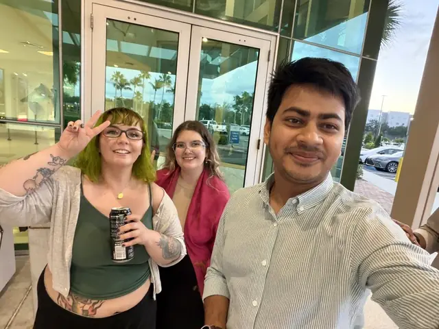 Naim Bin Hasan with friends from his graduate cohort at Florida Atlantic University.